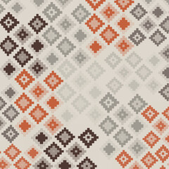Turkish kilim pattern background with ornamental elements and retro colors. Design backgrounds for carpet, rug, wallpaper, fabric.