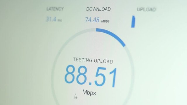 Internet speed measurement. Internet connection test. Slow internet connection speed.