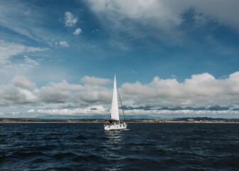 Fototapeta na wymiar Lonely Sailboat