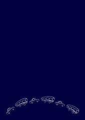 Transport frames on the A4 vertical format - bus and car. Travel, tourism, travel, go. Styling, graphics