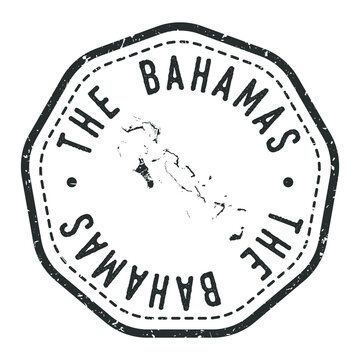 The Bahamas Map Stamp Retro Postmark. Silhouette Postal Passport. Seal Round Vector Icon. Badge Vintage Postage Design.