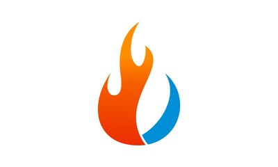 water and fire logo graphic