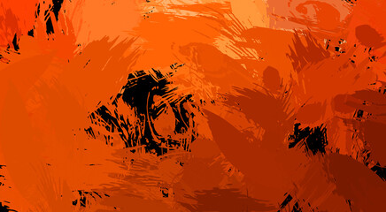 Painted composition with vibrant brush strokes. Textured colorful painting. Paint brushed wallpaper.