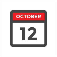 October 12 calendar icon with day of month
