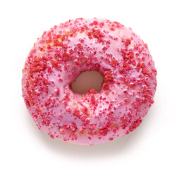 freshly baked pink donut