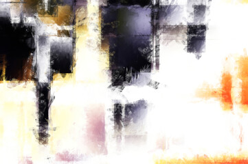 Naklejka premium Modern art. Colorful contemporary artwork. Color strokes of paint. Brushstrokes on abstract background. Brush painting. Unique wall art.