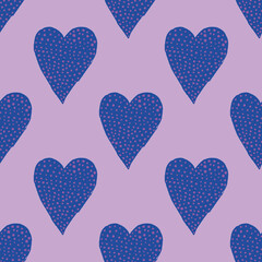 seamless pattern with hearts, love valentine. Vector illustration. Drawn by hand with paints. Modern texture for your design can be used as wrapping paper, fabric, wallpaper