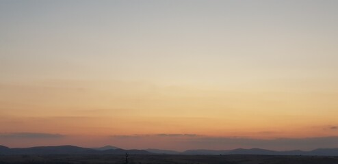 sunset over the city