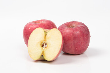 Red apples isolated on white background
