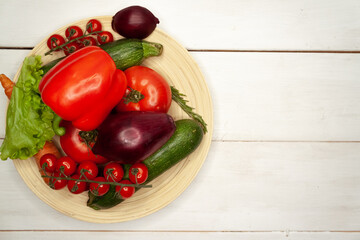 Vegetables and Fruits on white background
