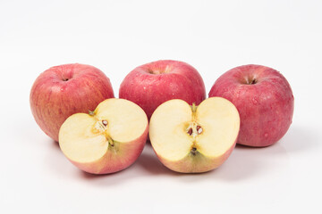 Red apples isolated on white background