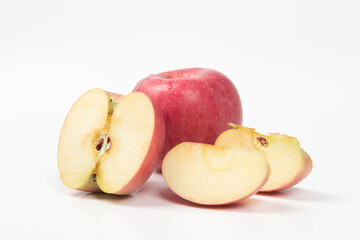 Red apples isolated on white background
