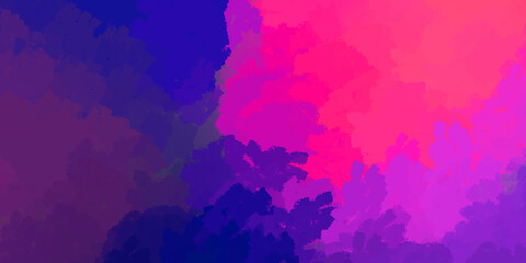 Painted artistic creation. Brushed vibrant wallpaper. Unique and creative illustration. Abstract background of colorful brush strokes.