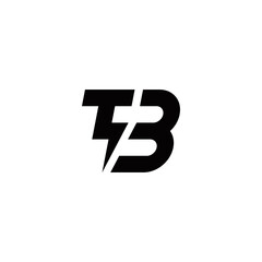 t b 3 tb t3 initial electric logo design vector template