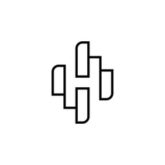h initial logo design vector template