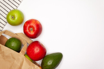 Vegetables and Fruits on white background