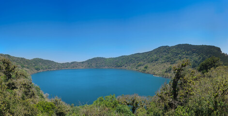 Fototapeta na wymiar lake and mountains in Ipala volcano Guatemala