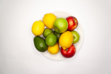 Vegetables and Fruits on white background