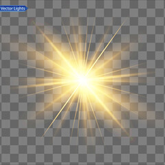 Glow isolated yellow light effect, lens flare
