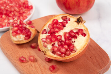 Fresh ripe pomegranate with clipping path on white background.