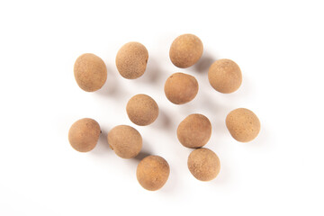 Dried Longans isolated on white background