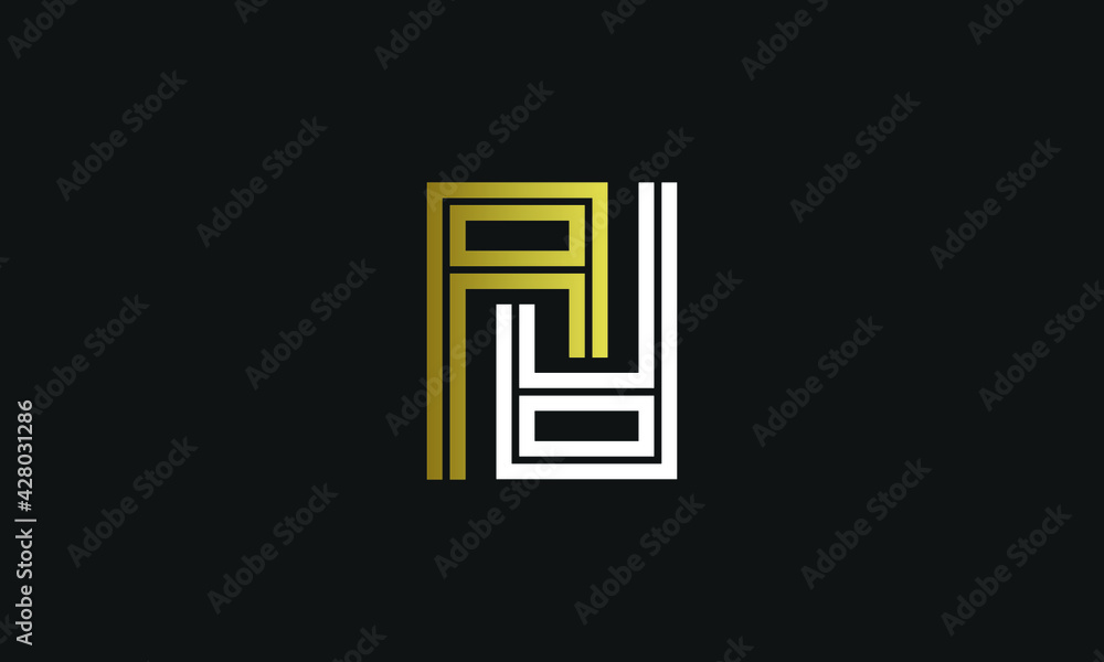 Wall mural AA initial letter elegant Logo template vector creative business gold and white color based