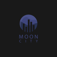 Moon City Logo Design Vector