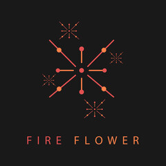 Fire Flower Logo Design Vector