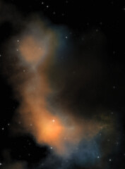Naklejka premium Star field in galaxy space with colorful nebula. Sci fi background of deep space. Ethereal wallpaper.