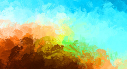 Plakat Modern art. Brushed Painted Abstract Background. Brush stroked painting. Strokes of paint. 2D Illustration.