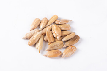 Sunflower seeds isolated on white background