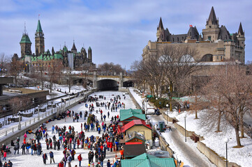 Winterlude celebration on the Rideau Canal in Ottawa, Canada