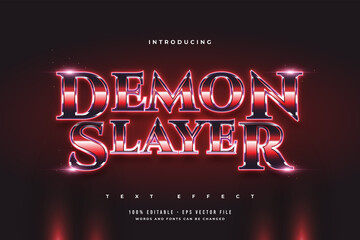 Editable Text Effect in Red Demon Style with Retro and Futuristic Concept