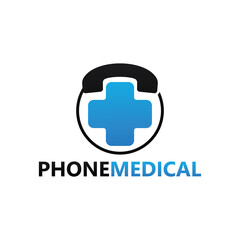 Phone medical logo template design