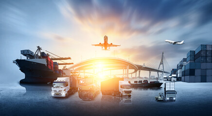Business Logistics concept, Global business connection technology interface global partner...
