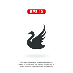 web icon swan sign isolated on white background. Simple vector illustration.