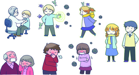 Vaccination and Immunity, cartoon style