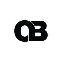 Letter OB simple logo design vector