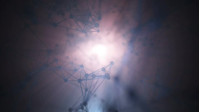 Abstract connection forming an organic unit with a science and technology concept.