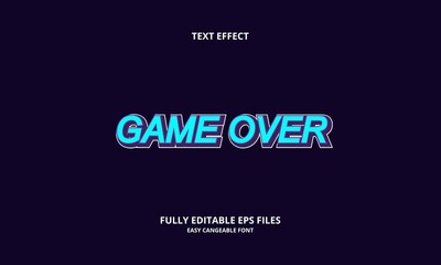 Editable text effect game over title style