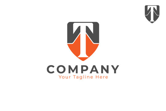Initial TW Shield Logo, letter T from negative space merging between letter W and shield, Usable for Business and company Logos, Flat Vector Logo Design Template, vector illustration