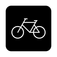 Bicycle icon on black background 