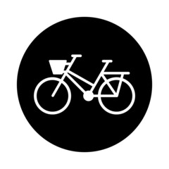 Bicycle icon on black background 