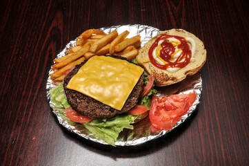 American Cheeseburger on a Bun