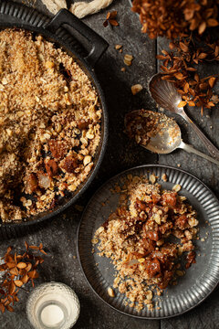 A Serving of Pear and Chocolate Crumble