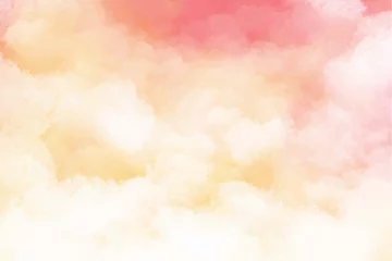 Fototapeten Hand painted watercolor pastel sky cloud background © orchidart