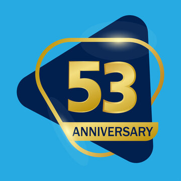 53 years anniversary celebration logo vector template design illustration