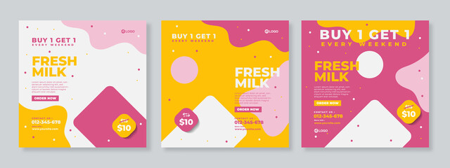 Drink social media post template vector