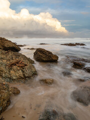 Ocean view with rocky coastline.