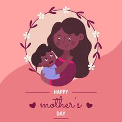 Mothers day card with girl